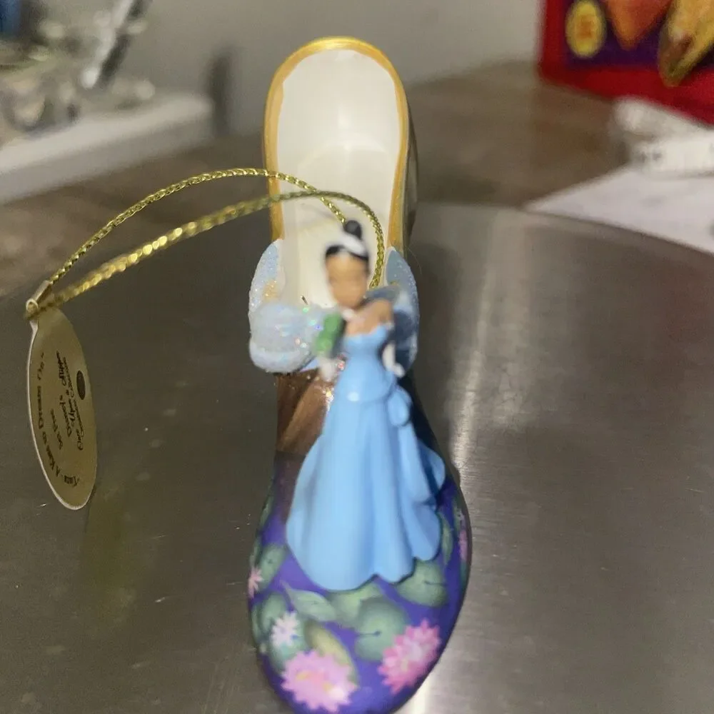 NWT Bradford Exchange Once Upon a Slipper Disney Shoe Ornament Tiana 2010